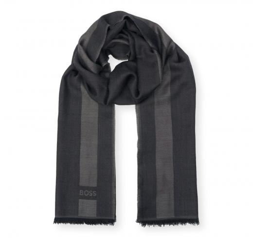 BOSS Sciarpa Uomo in Misto Lana con Frange Eryk 70x180 50547659 Colore Grigio