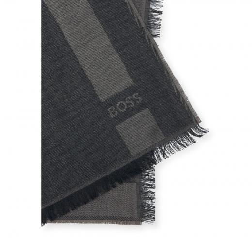 BOSS Sciarpa Uomo in Misto Lana con Frange Eryk 70x180 50547659 Colore Grigio