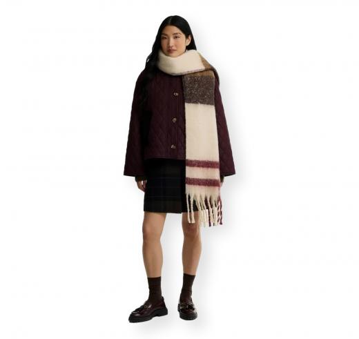 BARBOUR Sciarpa Donna Isla Tartan Boucle LSC0293TN30 Colore Avorio Tartan