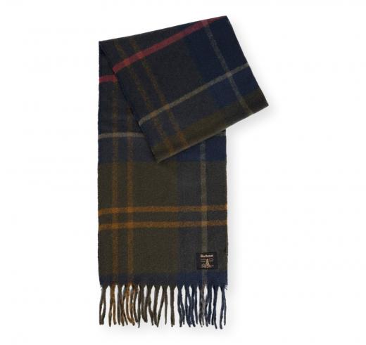 BARBOUR Sciarpa Yorklane Tartan in Boucle con Frange USC0403TN43 Colore Classic Tartan