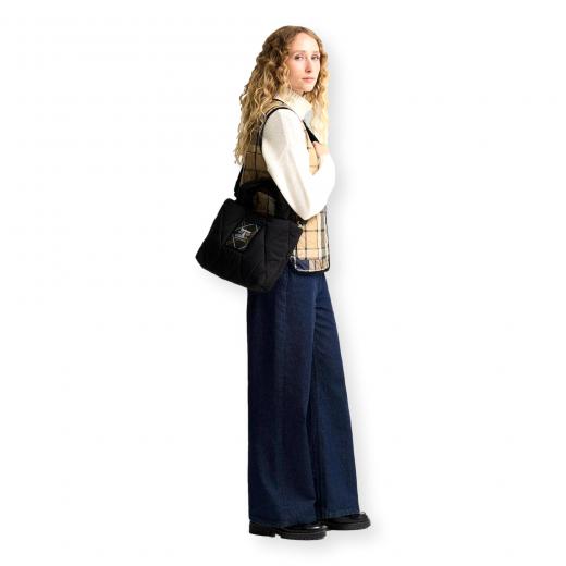 BARBOUR Connie Mini Borsa Tote Donna Trapuntata Nera con Tracolla LBA0551BK311