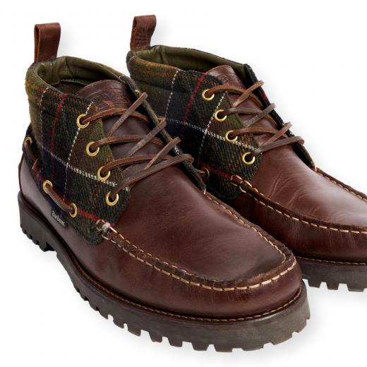 BARBOUR Harle Stivaletti Chukka Uomo Pelle Brown Classic Tartan MFO0848BR74