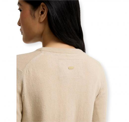 BARBOUR Cardigan Donna Pendle Misto Lana con Dettagli Tartan LKN1076BE54 Beige