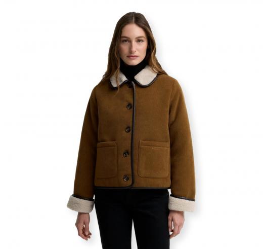 BARBOUR Giacca Donna in Pile a Coste con Ecopelliccia Penny LCA0423BR31 Beige