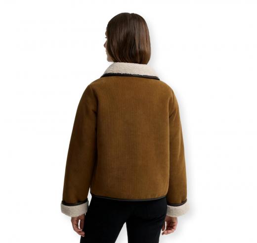 BARBOUR Giacca Donna in Pile a Coste con Ecopelliccia Penny LCA0423BR31 Beige