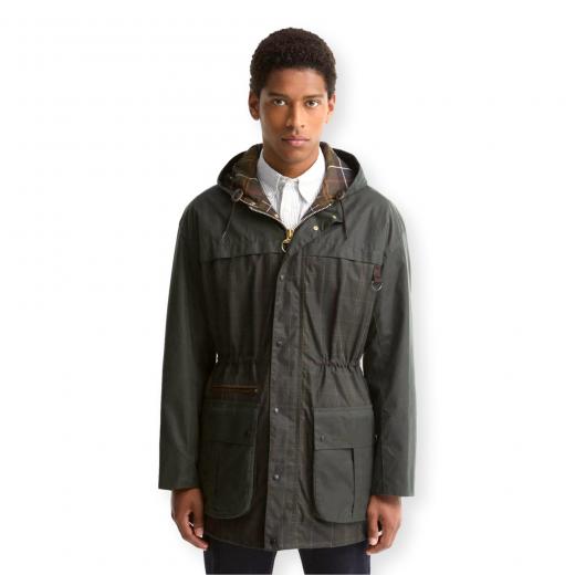 BARBOUR Icons Durham Giacca Cerata Uomo Classic Tartan con Cappuccio MWX2589TN12