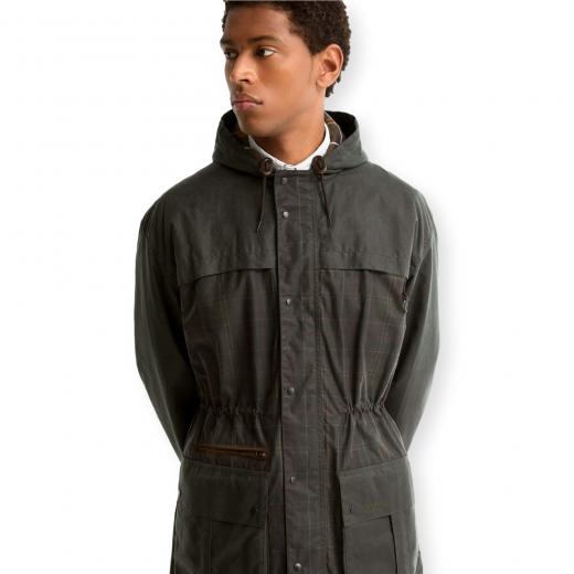 BARBOUR Icons Durham Giacca Cerata Uomo Classic Tartan con Cappuccio MWX2589TN12