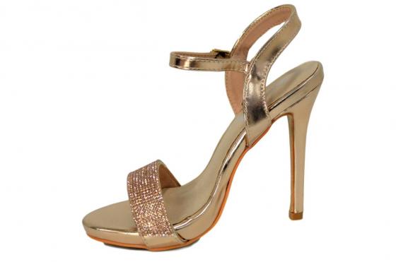 VERDE FASHION Scarpe Donna Sandalo Elegante Colore Rose Gold 2795