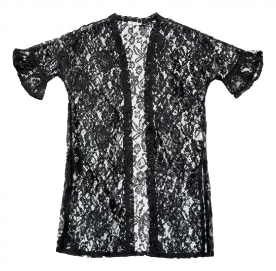 LISA KOTT SPOLVERINO IN PIZZO DONNA 05153 COLORE NERO LINEA CURVY STYLE