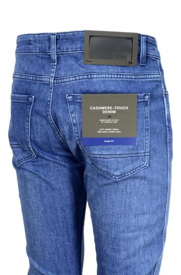HUGO BOSS Jeans slim fit in denim italiano blu scuro Modello Delaware3 50438747