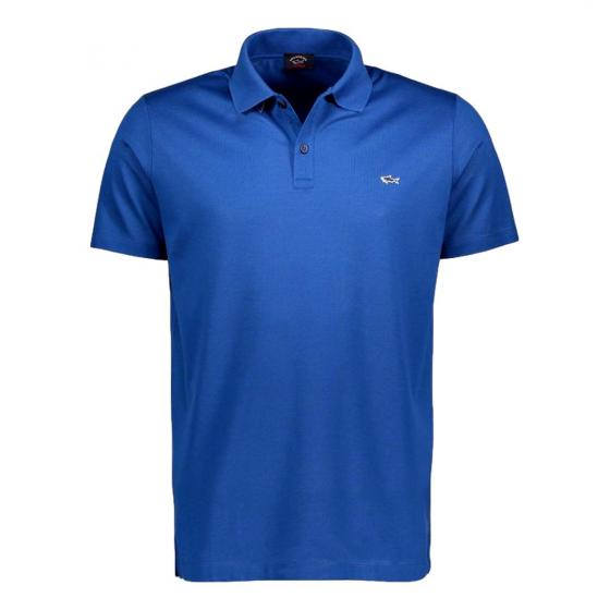 PAUL SHARK Polo in Cotone Organico Pique Con Shark Badge C0P1013 342 Bluette