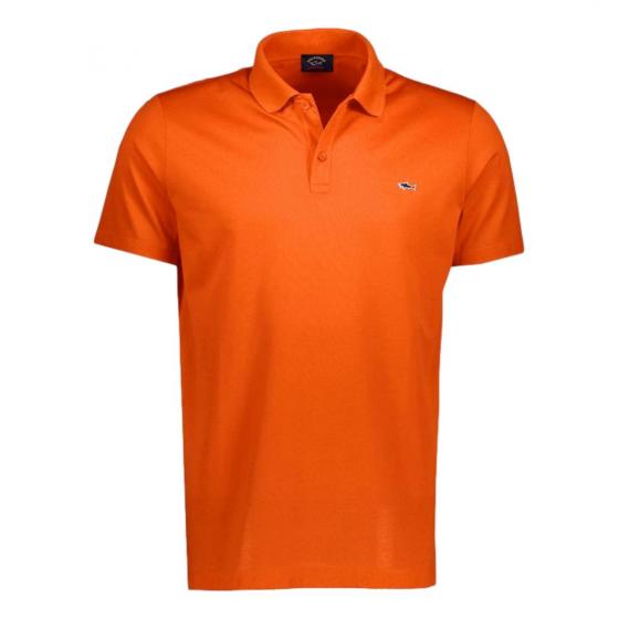 PAUL SHARK Polo in cotone organico pique' con shark badge C0P1013 630 Colore Arancio