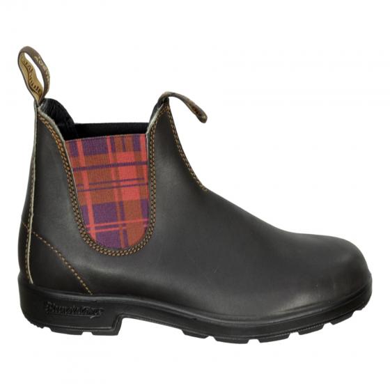 BLUNDSTONE Coloured Elastic Sided Boot Beatles 2100 Burgundy Tartan Brown