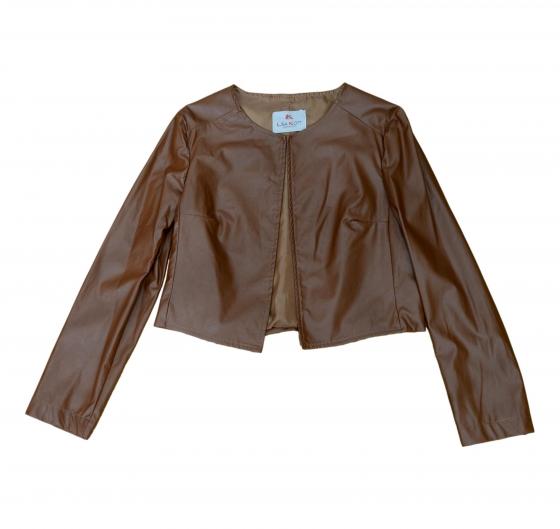 LISA KOTT Giacchina Similpelle Articolo LK2033 Curvy Style Colore Cuoio