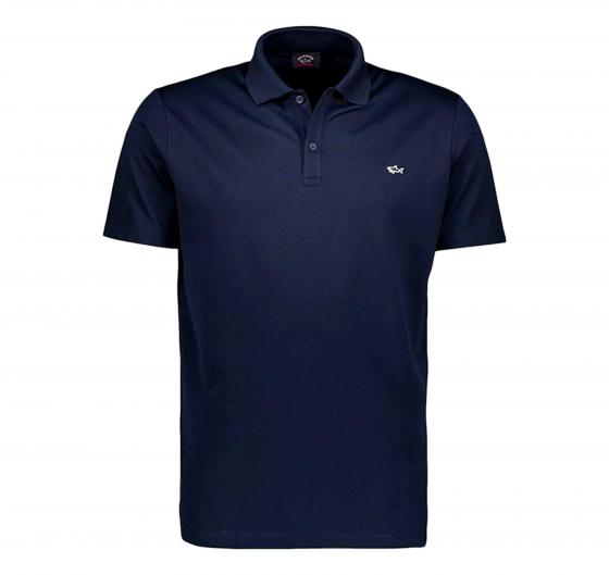 PAUL SHARK Polo Cotone Organico Pique Con Shark Badge C0P1013 013 Colore Blu