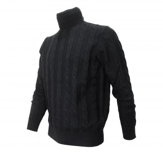 CASHMERE COMPANY Maglia Uomo Dolcevita Treccia 99 IU204715 Cashmere e Lana Colore Nero