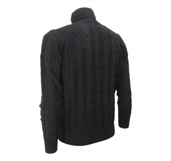 CASHMERE COMPANY Maglia Uomo Dolcevita Treccia 99 IU204715 Cashmere e Lana Colore Nero
