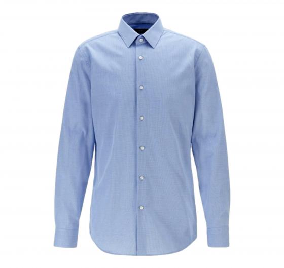 HUGO BOSS Camicia slim fit in popeline di cotone CELESTE Mod. Isko 50413741