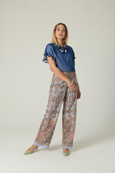 LISA KOTT Pantalone Donna LK08223 Linea Curvy Style Fantasia