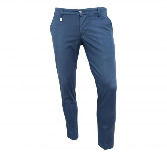 DESICA Pantalone Uomo Modello Positano Colore Blu Marine Tessuto Raso Ultra