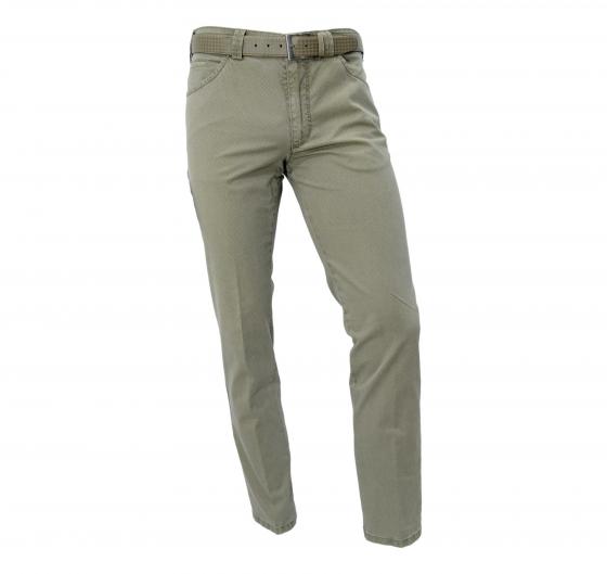 MEYER Pantalone Uomo Modello Dublin 1-5019/24 Stretch Micro Fantasia Begie