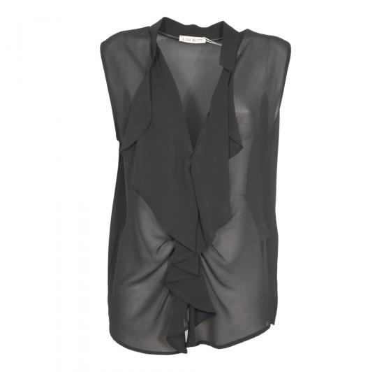 LISA KOTT TOP DONNA CON ROUCHE CURVY STYLE TO0954 COLORE NERO