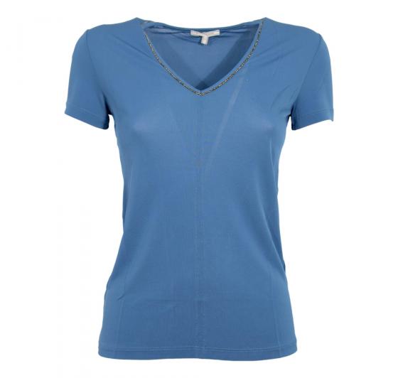 BORBONESE T-shirt Donna Scollo V Articolo 6DC334 Blue Naturale ev