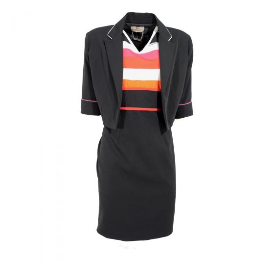 LISA KOTT Abito con Giacca Donna Curvy Style  7123 Nero Made in Italy