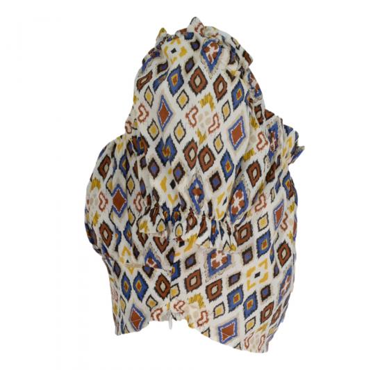 MDM Mademoiselle du monde Top Donna Colore Fantasia Panna mdm119