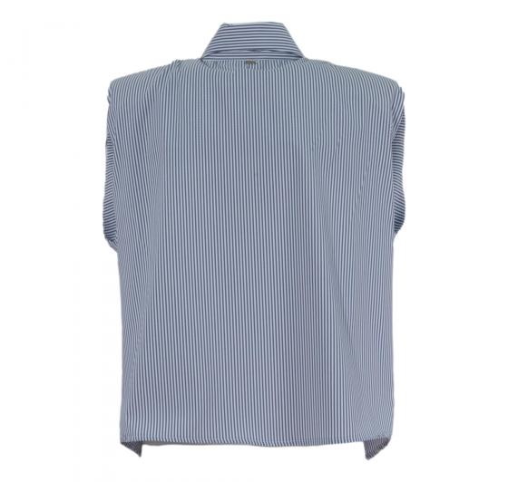 MDM Mademoiselle Du Monde Camicia Donna Colore Blu riga Bianca mdm019