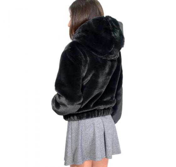 MDM MADEMOISELLE DU MONDE PELLICCIA SINTETICA Col. Nero