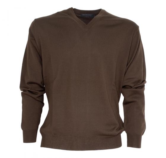 BRAMANTE Pull Uomo V Merino Triploritorto Regular Fit 102001 Colore Marrone