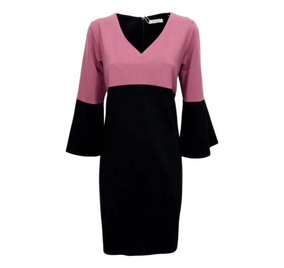 LISA KOTT Abito Donna 4646 Colore Rosa Nero Linea Curvy Style