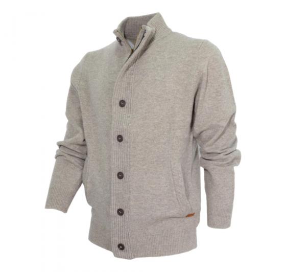 BARBOUR Maglione con Bottoni Zip e Toppa MKN0731ST16 Colore Stone