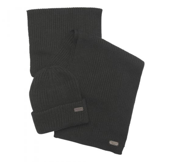 BARBOUR Crimdon Beanie e Scarf Set da Regalo MGS0019BK11 Colore Nero