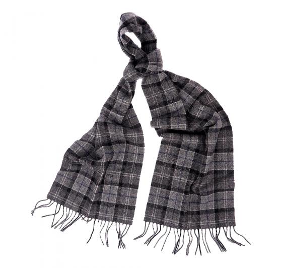 BARBOUR Sciarpa Tartan Lambswool USC0001BK11 Black Grey Tartan