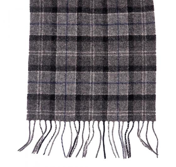 BARBOUR Sciarpa Tartan Lambswool USC0001BK11 Black Grey Tartan