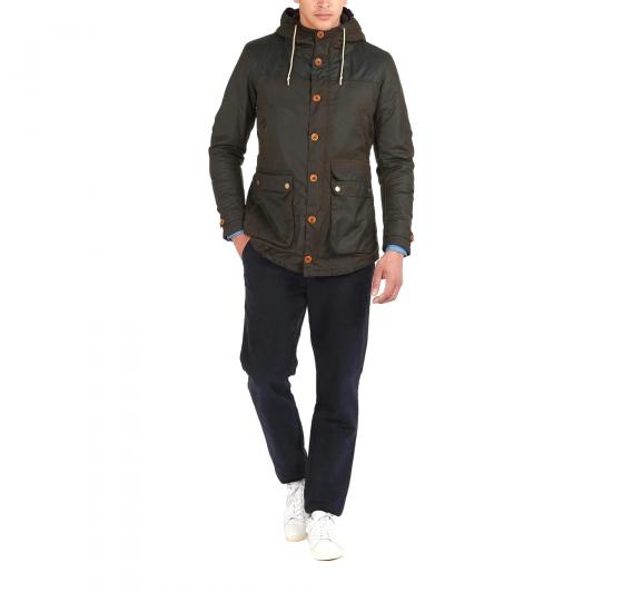 BARBOUR Ashby Wax Jacket Parka Game in Cotone Cerato MWX0698OL71 Colore Oliva