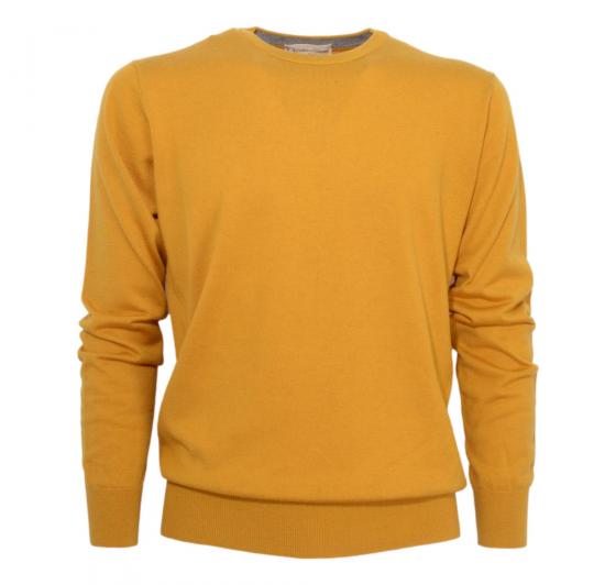 CASHMERE COMPANY Maglia Uomo Girocollo Slim Fit 151 IU203901 Cashmere Lana e Seta Senape