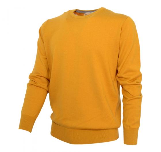 CASHMERE COMPANY Maglia Uomo Girocollo Slim Fit 151 IU203901 Cashmere Lana e Seta Senape
