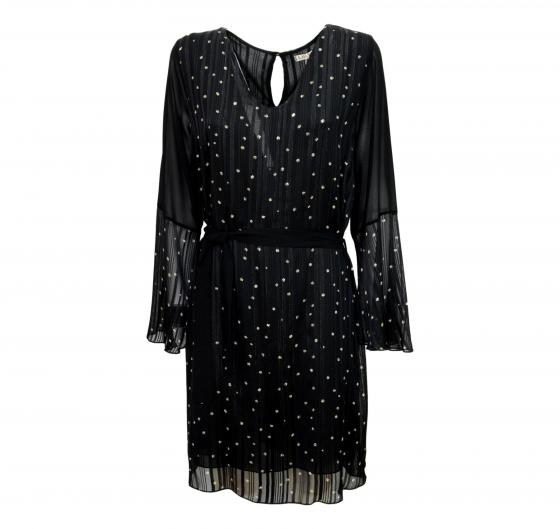 LISA KOTT Abito Donna 4622 Colore Pois Nero Lurex Linea Curvy Style
