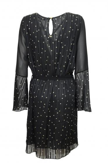 LISA KOTT Abito Donna 4622 Colore Pois Nero Lurex Linea Curvy Style