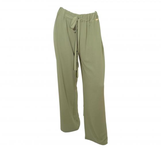 LISA KOTT Pantalone Largo Donna Curvy Style Colore Salvia 4542 Made in Italy
