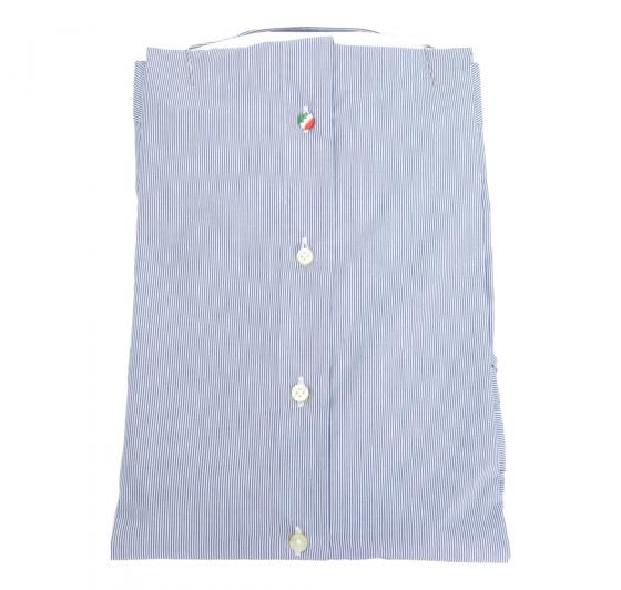 ALDO BUGATTI Camicia Uomo Regular Fit Puro Cotone Plain 10270 Riga Blu