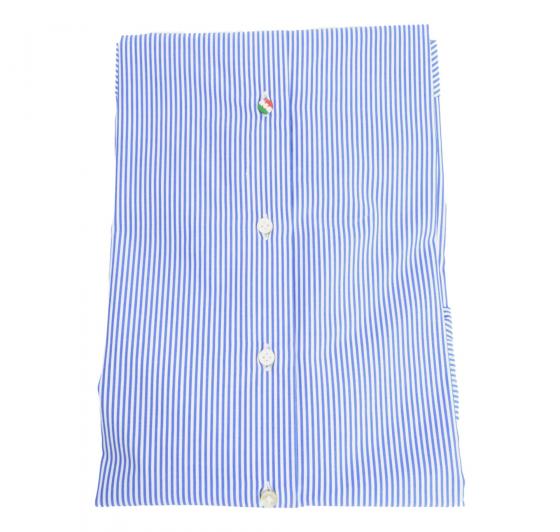 ALDO BUGATTI Camicia Uomo Regular Fit Puro Cotone Botton Down Riga Blu