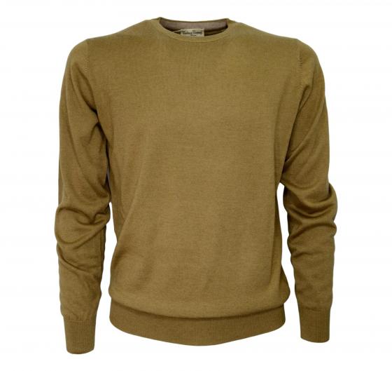 CASHMERE COMPANY Maglia Girocollo 1535 IU203901 Cashmere Lana e Seta SLIM FIT Cammello