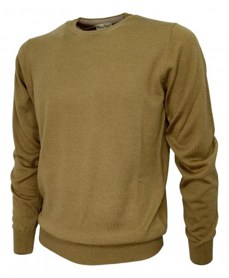 CASHMERE COMPANY Maglia Girocollo 1535 IU203901 Cashmere Lana e Seta SLIM FIT Cammello