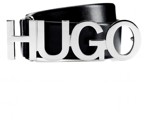 HUGO Cintura Donna in Pelle Fibbia Logo Color Argento Zula Belt 4 cm 50391327 Colore Nero