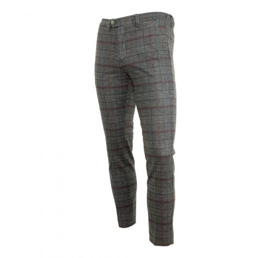 RH RES HOMINE Pantalone Uomo A/I Modello Thommy Colore Quadro marrone
