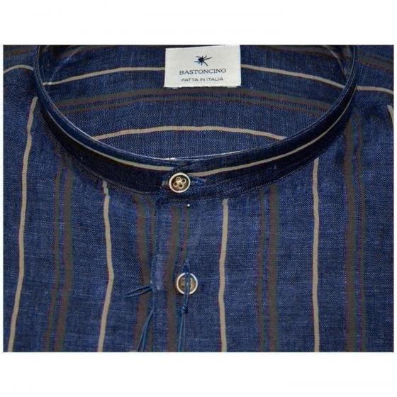 BASTONCINO Camicia Uomo Slim Fit Puro Lino Coreana ART. B1538
